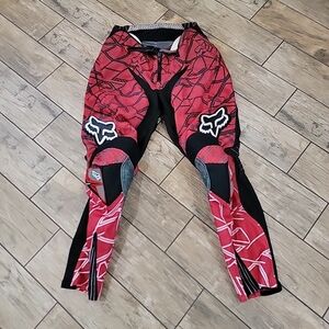 Fox Racing Platinum Riding Pants Motorcross Dirtbike  Red/black & white size 34
